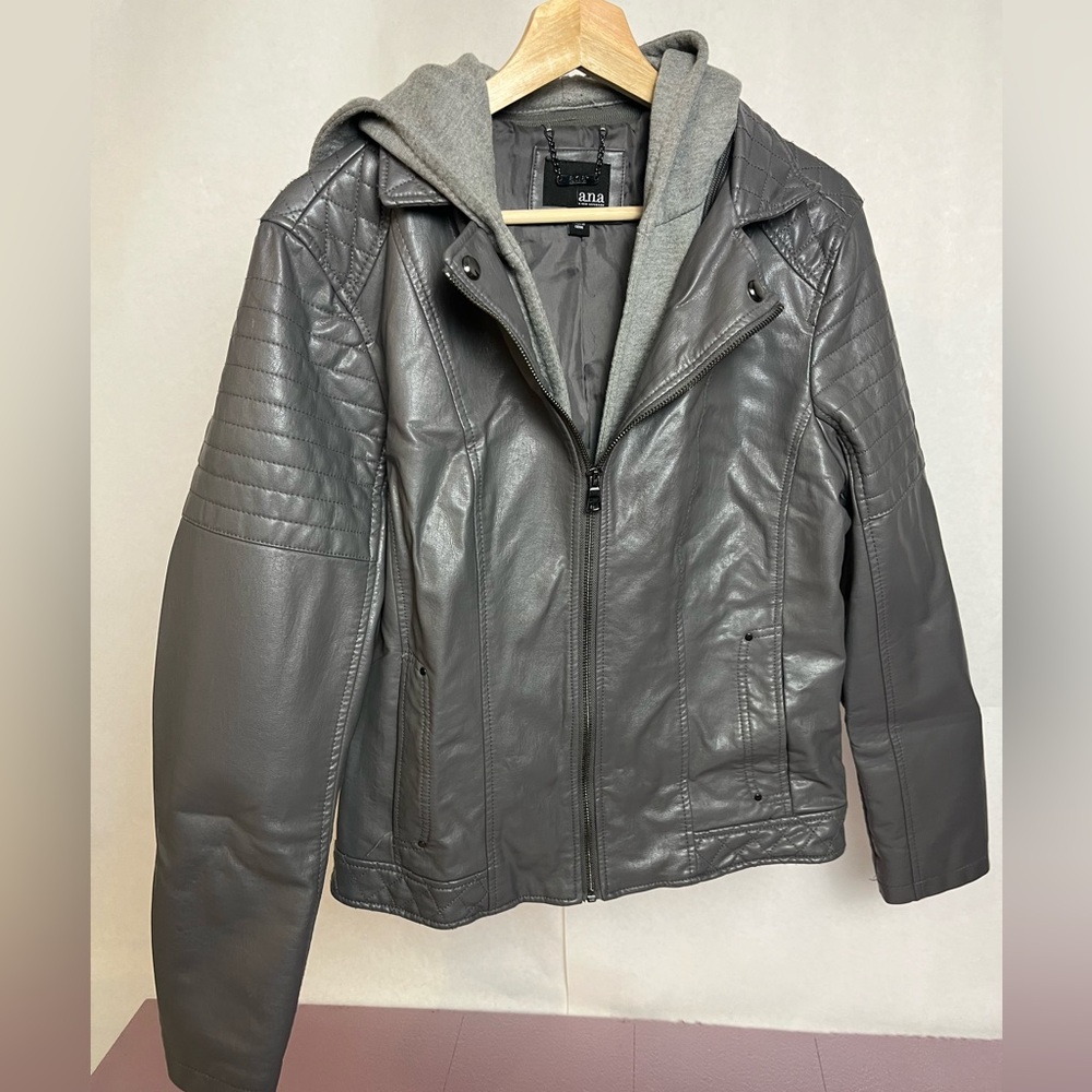 a.n.a Women's Charcoal Leather Jacket